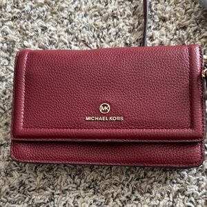Michael Kors Wine Leather cross body Wallet